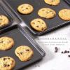 BINO Bakeware Nonstick Cookie Sheet Baking Tray Set, 3-Piece – Gunmetal | Non Stick Baking Pans Set | Carbon Steel Tray Bakeware Sets | Oven Safe | Cookie Sheet Pans | Food-Safe(Gunmetal)