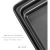 BINO Bakeware Nonstick Cookie Sheet Baking Tray Set, 3-Piece – Gunmetal | Non Stick Baking Pans Set | Carbon Steel Tray Bakeware Sets | Oven Safe | Cookie Sheet Pans | Food-Safe(Gunmetal)