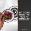 BINO Kitchen Silicone Sink Drain Strainer with Stainless Steel Rim | Kitchen Sink Drain Cover | Sink Drain Strainers to Catch Food Clogs | Food Catcher Strainer Basket | Kitchen Plug Sink Strainer