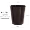 BINO Metal Waste Basket for Home, Office, Bathroom, Dorm, Kitchen and More | Trash Can Bin for Bedroom | Desk Trash Can | Home Essentials(Black)