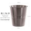 BINO Metal Waste Basket for Home, Office, Bathroom, Dorm, Kitchen and More | Trash Can Bin for Bedroom | Desk Trash Can | Home Essentials(Corrugated Stripe)