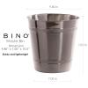 BINO Metal Waste Basket for Home, Office, Bathroom, Dorm, Kitchen and More | Trash Can Bin for Bedroom | Desk Trash Can | Home Essentials(Hammered Stripe)