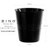 BINO Metal Waste Basket for Home, Office, Bathroom, Dorm, Kitchen and More | Trash Can Bin for Bedroom | Desk Trash Can | Home Essentials(Matte Black Corrugated Stripe)