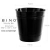 BINO Metal Waste Basket for Home, Office, Bathroom, Dorm, Kitchen and More | Trash Can Bin for Bedroom | Desk Trash Can | Home Essentials(Matte Black Hammered Stripe)