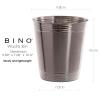 BINO Metal Waste Basket for Home, Office, Bathroom, Dorm, Kitchen and More | Trash Can Bin for Bedroom | Desk Trash Can | Home Essentials(Matte/Shiny)