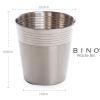 BINO Metal Waste Basket for Home, Office, Bathroom, Dorm, Kitchen and More | Trash Can Bin for Bedroom | Desk Trash Can | Home Essentials(Shiny Striped Upper)