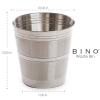 BINO Metal Waste Basket for Home, Office, Bathroom, Dorm, Kitchen and More | Trash Can Bin for Bedroom | Desk Trash Can | Home Essentials(Shiny Stripes)