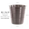 BINO Metal Waste Basket for Home, Office, Bathroom, Dorm, Kitchen and More | Trash Can Bin for Bedroom | Desk Trash Can | Home Essentials(Striped Rope)