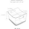 BINO Plastic Storage Bins – 12 Pack – THE LODGE COLLECTION – Multi-Use Organizer Bins – Built-In Handles – BPA-Free – Pantry & Home Organization – Fridge & Freezer Organizer
