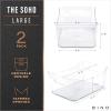 BINO Plastic Storage Bins – Small 2 Pack, White – THE SOHO COLLECTION – Pantry Organizers and Fridge Organizer(Clear)