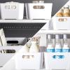 BINO Plastic Storage Bins – Small 2 Pack, White – THE SOHO COLLECTION – Pantry Organizers and Fridge Organizer(White)