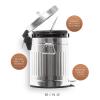BINO Round Step Trash Can with Lids, Stainless Steel Small Garbage Can For Home, Office, Bathroom, Kitchen with Non-Slip Stepper, Galvanized Steel (1.3 Gallon/5 Liter)