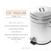 BINO Round Step Trash Can with Lids, Stainless Steel Small Garbage Can For Home, Office, Bathroom, Kitchen with Non-Slip Stepper, Galvanized Steel (1.3 Gallon/5 Liter)