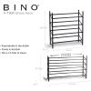 BINO Stackable 4 Tier Expandable Shoe Rack – 12-24 Pair Shoe Shelf Tower Storage Organizer, Black