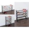 BINO Stackable 4 Tier Expandable Shoe Rack – 12-24 Pair Shoe Shelf Tower Storage Organizer, Black
