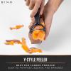 BINO Stainless Steel 3-Piece Peeler Set – Dark Grey | 1-Piece Y-Shaped + 2-Piece Swivel | Multifunctional Kitchen Grip Peelers | Fruits & Vegetables Peelers | Hand Peelers | Kitchen & Cooking Prep