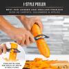 BINO Stainless Steel 3-Piece Peeler Set – Dark Grey | 1-Piece Y-Shaped + 2-Piece Swivel | Multifunctional Kitchen Grip Peelers | Fruits & Vegetables Peelers | Hand Peelers | Kitchen & Cooking Prep
