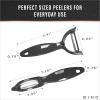 BINO Stainless Steel 3-Piece Peeler Set – Dark Grey | 1-Piece Y-Shaped + 2-Piece Swivel | Multifunctional Kitchen Grip Peelers | Fruits & Vegetables Peelers | Hand Peelers | Kitchen & Cooking Prep