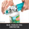 BINO Stainless Steel Can Opener – Aqua | Bottle & Can Opener Manual | HandHeld Can Opener | Utility Can Opener | Can Opener with Sharp Blades Smooth Edge | Can Opener Handle | Kitchen Accessories