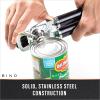 BINO Stainless Steel Can Opener – Black | Bottle & Can Opener Manual | HandHeld Can Opener | Utility Can Opener | Can Opener with Sharp Blades Smooth Edge | Can Opener Handle | Kitchen Accessories