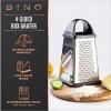 BINO Stainless Steel Multifunctional Box Grater | Four-Sided Box Grater | Standing Cheese Grater | Kitchen Food Grater | Vegetable Grater | Potato & Carrot Grater | Kitchen Utensils | Kitchen Tools