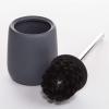 BINO Toilet Brush with Holder – Silicone Coated Ceramic, Light Grey – Bowl Cleaner(Gray)