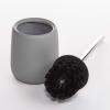 BINO Toilet Brush with Holder – Silicone Coated Ceramic, Light Grey – Bowl Cleaner(Light Grey)