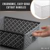 BINO l Plastic Storage Baskets, Large – Black | THE BLOSSOM COLLECTION l Multi-Use Organizer Bin l Built-in Handles l Plastic Woven Basket for Organizing l Pantry & Home Organizing Basket(White)