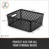 BINO l Plastic Storage Baskets, Large – Black | THE BLOSSOM COLLECTION l Multi-Use Organizer Bin l Built-in Handles l Plastic Woven Basket for Organizing l Pantry & Home Organizing Basket(Black)