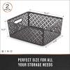 BINO l Plastic Storage Baskets, Large – Black | THE BLOSSOM COLLECTION l Multi-Use Organizer Bin l Built-in Handles l Plastic Woven Basket for Organizing l Pantry & Home Organizing Basket(Grey)