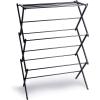 BINO | 3 Tier Foldable Drying Rack – Black | Lightweight Steel Design, Easy Setup & Storage | Portable Steel Design | Laundry Drying Rack | Home Essential