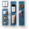 BINO | 4-Piece Drawer Organizer Bin Set – Grey, Small | THE MODULAR+ | Multi-Purpose Storage | Soft-Grip Lining and Non-Slip Rubber Feet | Durable | BPA-Free | Desk Drawer Organizer | Vanity(Navy)