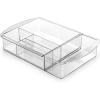 BINO | 7-Section Expandable Plastic Drawer Organizer | Makeup Storage | Space-Saving Makeup Storage | BPA – Free Material | Home Essential | Bathroom Vanity Organizer | Cosmetic