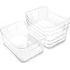 BINO | Plastic Organizer Bins, X-Large – 4 Pack | The SOHO Collection | Multi-Use Organizer Bins | Pantry & Freezer Bin | Plastic Storage Containers | Bin for Home & Kitchen Org(Clear)