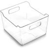 BINO | Plastic Storage Bins – 4 Pack | THE LODGE COLLECTION | Clear Storage | Containers for Organizing with Handles | Pantry Kitchen Organization | Fridge Organizer | Bathroom | Shelves Cabinet(1)