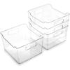 BINO | Plastic Storage Bins – 4 Pack | THE LODGE COLLECTION | Clear Storage | Containers for Organizing with Handles | Pantry Kitchen Organization | Fridge Organizer | Bathroom | Shelves Cabinet(4)