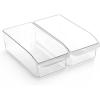 BINO | Plastic Storage Bins, Large | THE CURVE COLLECTION | Multi-Use Fridge / Freezer Organizer | Built-In Handle | BPA-Free | Pantry and Home Organization(2)