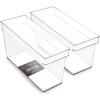 BINO | Plastic Storage Bins, Small – Shallow | THE HANDLER COLLECTION | Multipurpose Organizer Bins | Kitchen Pantry Organizers and Storage | Clear Containers for Organizing Home | Freezer Organizer(2PK DEEP – MEDIUM – 14 x 6 x 8)