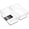 BINO | Plastic Storage Bins, Small – Shallow | THE HANDLER COLLECTION | Multipurpose Organizer Bins | Kitchen Pantry Organizers and Storage | Clear Containers for Organizing Home | Freezer Organizer(2PK SHALLOW – LARGE – 12 x 8 x 4)