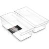 BINO | Plastic Storage Bins, Small – Shallow | THE HANDLER COLLECTION | Multipurpose Organizer Bins | Kitchen Pantry Organizers and Storage | Clear Containers for Organizing Home | Freezer Organizer(2PK MEDIUM – 14 x 6 x 4)