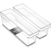 BINO | Plastic Storage Bins, Small – Shallow | THE HANDLER COLLECTION | Multipurpose Organizer Bins | Kitchen Pantry Organizers and Storage | Clear Containers for Organizing Home | Freezer Organizer(2PK SMALL – 14 x 4 x 4)