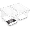 BINO | Plastic Storage Bins, Small – Shallow | THE HANDLER COLLECTION | Multipurpose Organizer Bins | Kitchen Pantry Organizers and Storage | Clear Containers for Organizing Home | Freezer Organizer(2PK DEEP – LARGE – 14 x 8 x 8)