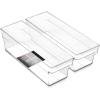 BINO | Plastic Storage Bins, Small – Shallow | THE HANDLER COLLECTION | Multipurpose Organizer Bins | Kitchen Pantry Organizers and Storage | Clear Containers for Organizing Home | Freezer Organizer(2PK SHALLOW – SMALL – 12 x 4 x 4)