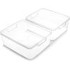 BINO | Plastic Storage Bins, X-Small – 5 Pack | THE LUCID COLLECTION | Multi-Use Built-In Handles BPA-Free Clear Storage Containers | Fridge Organizer | Pantry & Home Organization(2PK – MEDIUM)