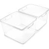 BINO | Plastic Storage Bins, X-Small – 5 Pack | THE LUCID COLLECTION | Multi-Use Built-In Handles BPA-Free Clear Storage Containers | Fridge Organizer | Pantry & Home Organization(2PK – LARGE)