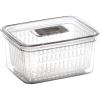 BINO | Produce Saver – 6.8 Cup/1.6L | Fridge Storage Containers for Fruits and Vegetables | Adjustable Air Vent, Removable Basket | BPA-Free Fridge Organizers(6.8 Cup)