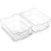 BINO | Stackable Storage Bins, Large – 2 Pack | THE STACKER COLLECTION | Clear Plastic Storage Bins | Built-In Handles | BPA-Free | Containers for Organizing Kitchen Pantry | Multi-Use Organizer Bins(Large)