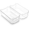 BINO | Stackable Storage Bins, Large – 2 Pack | THE STACKER COLLECTION | Clear Plastic Storage Bins | Built-In Handles | BPA-Free | Containers for Organizing Kitchen Pantry | Multi-Use Organizer Bins(Medium)