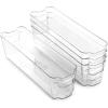 BINO | Stackable Storage Bins, Small – 4 Pack | The Stacker Collection | Clear Plastic Storage Bins | Organization and Storage Containers for Pantry & Fridge | Multi-Use Organizer Bins | BPA-Free(4PK – Small)