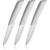 BINO 3-Piece Stainless Steel Paring Knife Set – Speckled White | Small Kitchen Knife Set with Good Grip | Peeling Knife | Cutting Knife | Sharp for Cooking Vegetables & Fruits | Utility Knife Kitchen